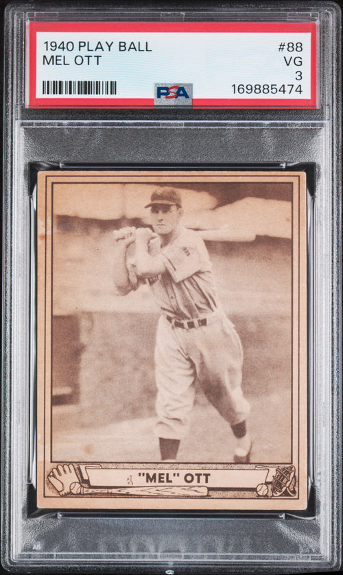 1940 Play Ball Mel Ott #88 PSA 3 VG – New York Giants (GC) PSA cert 169885474 front scan