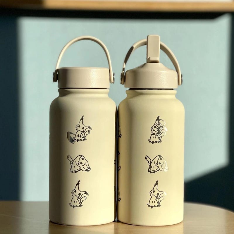 Pokémon-Inspired 22oz Tumbler Drink Bottle Travel Mug w/ Straw Lid
