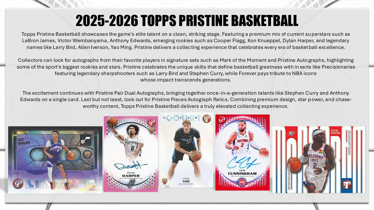 2025-26 Topps Pristine Basketball Hobby 6-Box Case (Presell 9/24)