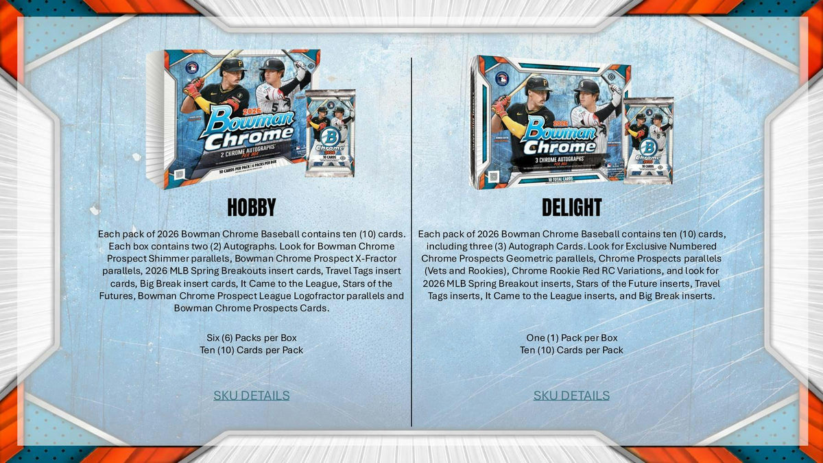 2026 Bowman Chrome Baseball Mega 20-Box Case (Presell 9/23)