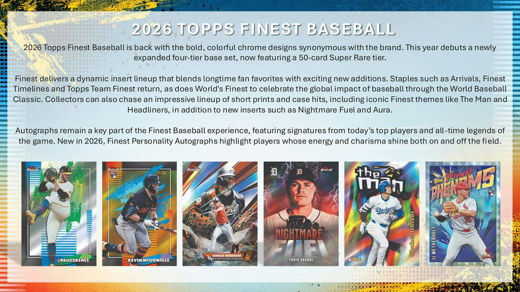 2026 Topps Finest Baseball Hobby Box (Presell 7/8)