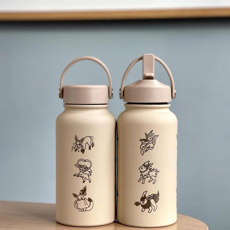 Pokémon-Inspired 22oz Tumbler Drink Bottle Travel Mug w/ Straw Lid