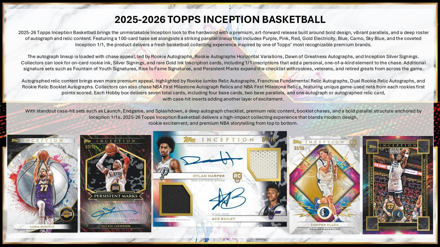 2025-26 Topps Inception Basketball Hobby Box (Presell 7/23)