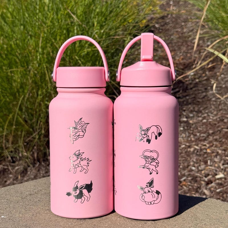 Pokémon-Inspired 22oz Tumbler Drink Bottle Travel Mug w/ Straw Lid