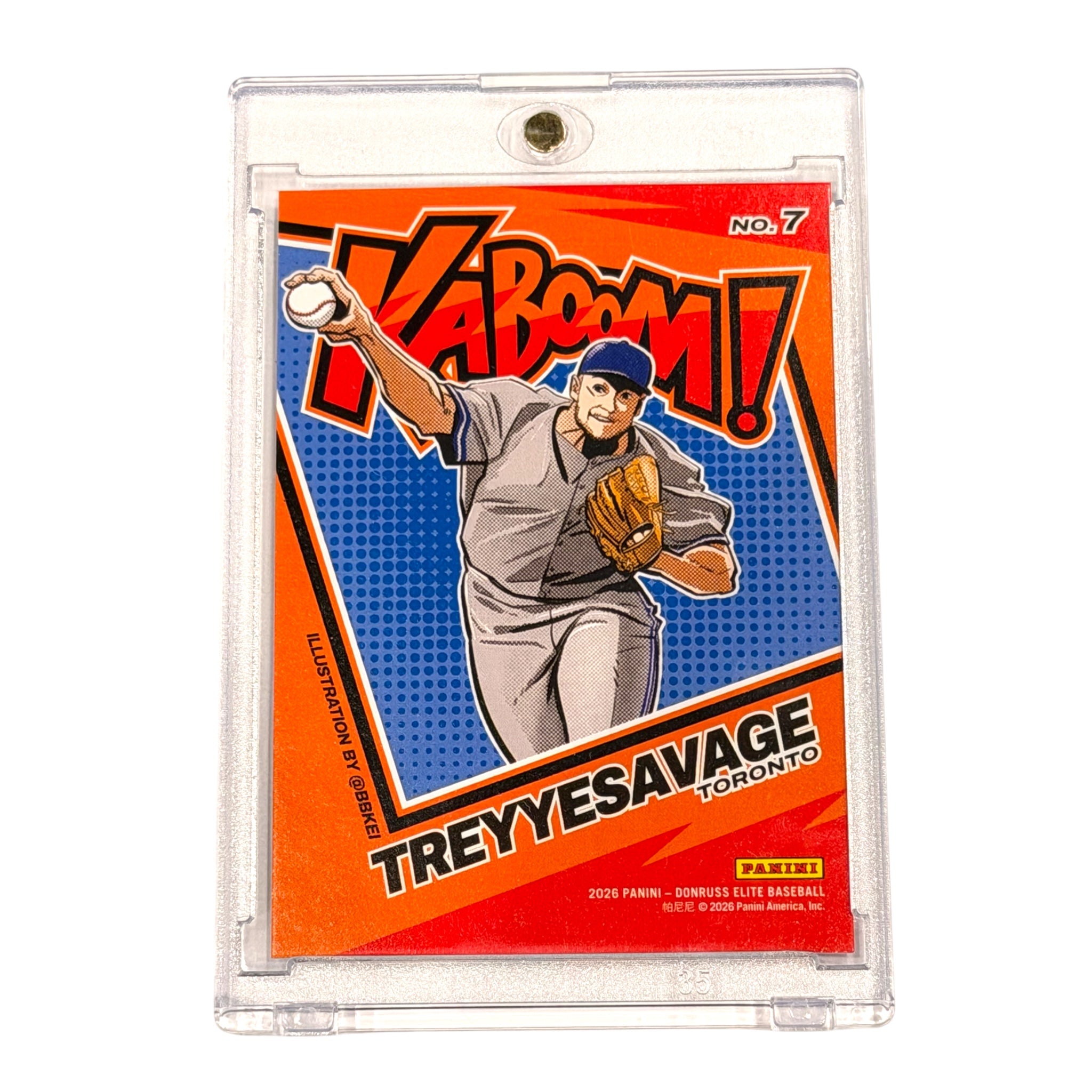 2026 Donruss Elite Baseball Kaboom TREY YESAVAGE #7 RC Case Hit Blue Jays