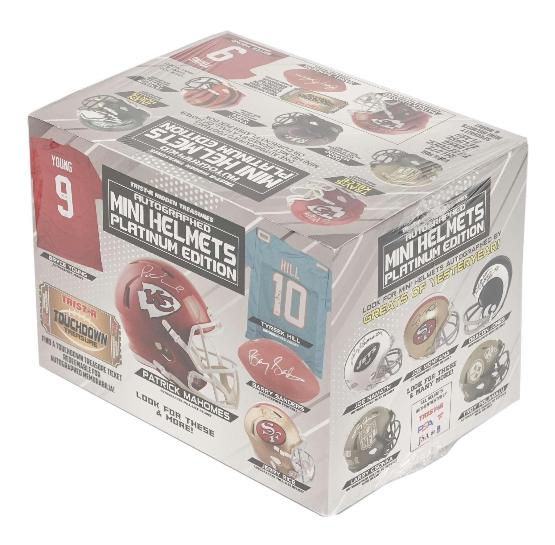 2023 TriStar Hidden Treasures Autographed Football Mini Helmets Platinum Hobby Box