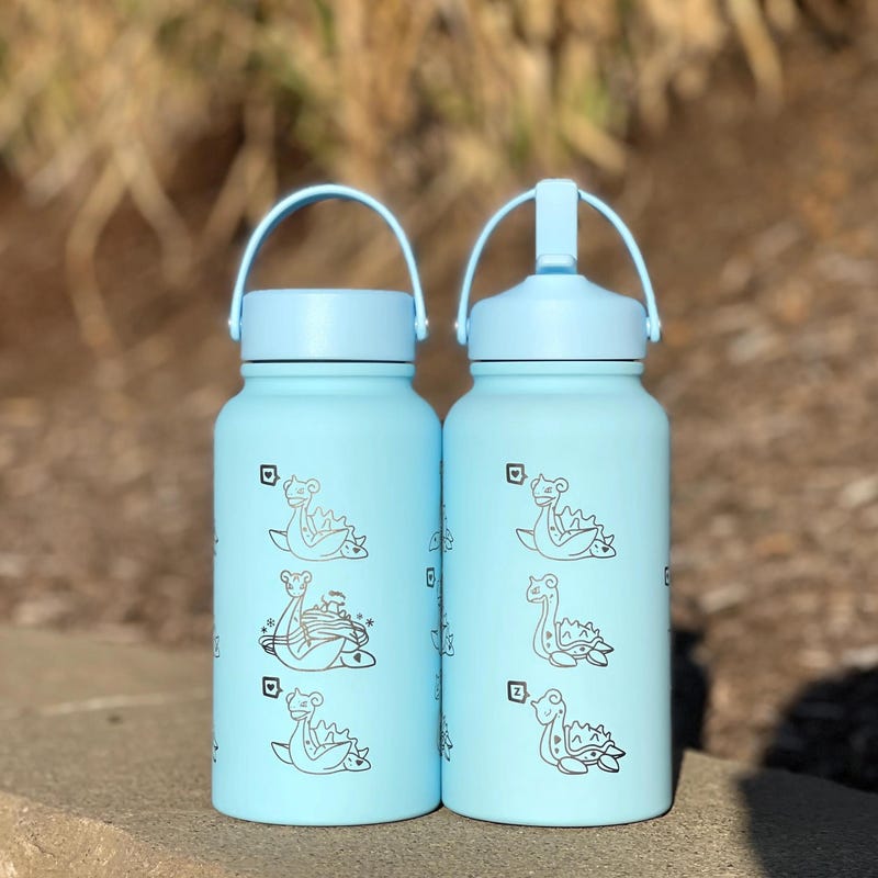 Pokémon-Inspired 22oz Tumbler Drink Bottle Travel Mug w/ Straw Lid