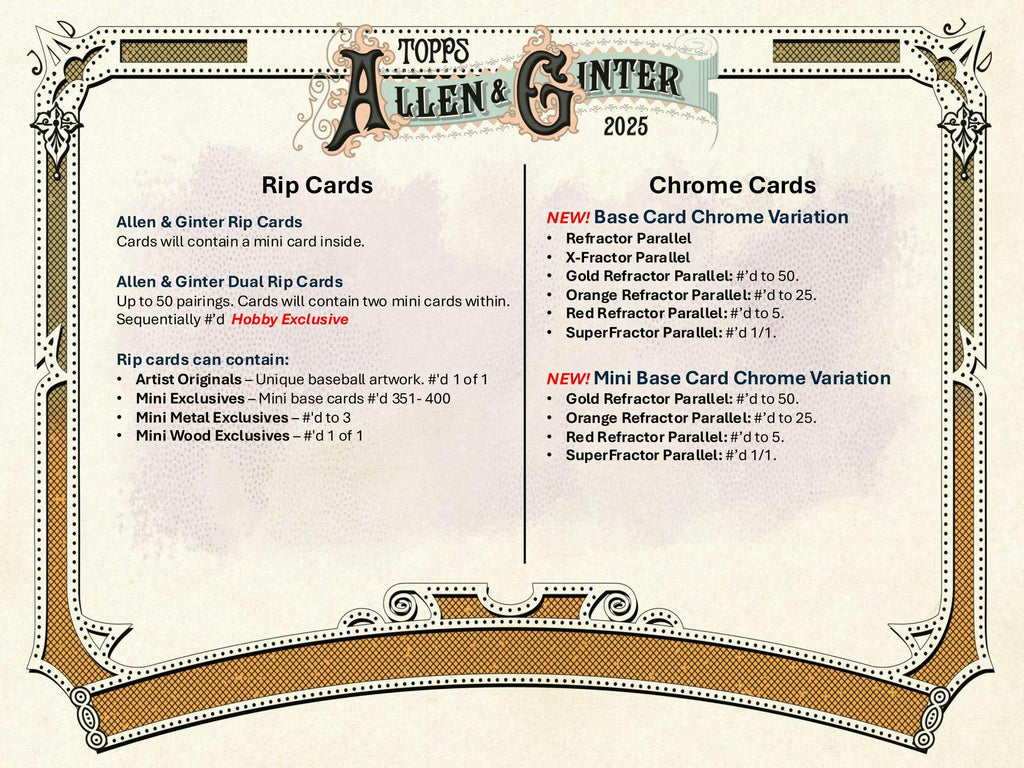 2025 Topps Allen & Ginter Baseball Hobby Pack