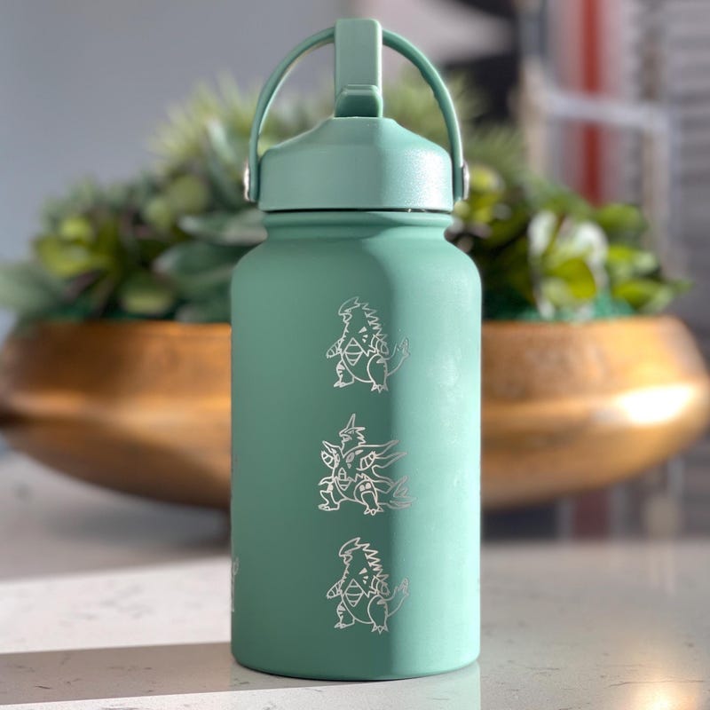 Pokémon-Inspired 22oz Tumbler Drink Bottle Travel Mug w/ Straw Lid