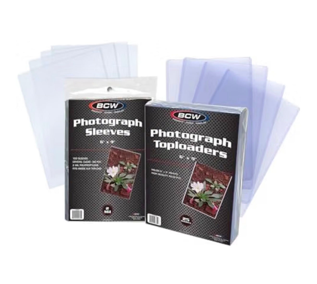 BCW 6x9 Topload Holder and 6x9 Photo Sleeves Combo Pack | Sheet Protectors Compatible with Postcards, Prints and Documents