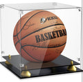 Acrylic Double Tier Black Basketball Display Case for Autographed Basketball