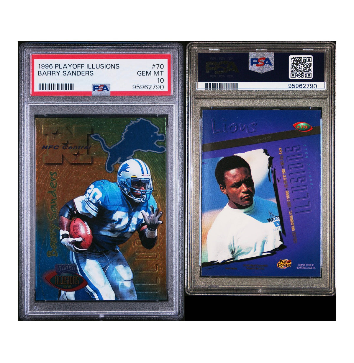 1996 PLAYOFF ILLUSIONS #70 BARRY SANDERS PSA 10 (SY)