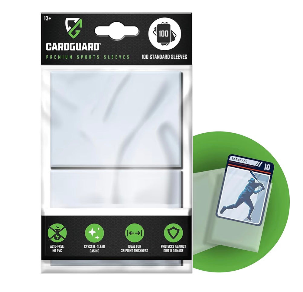 CardGuard Premium Card Sleeves - 100 Count Clear Plastic