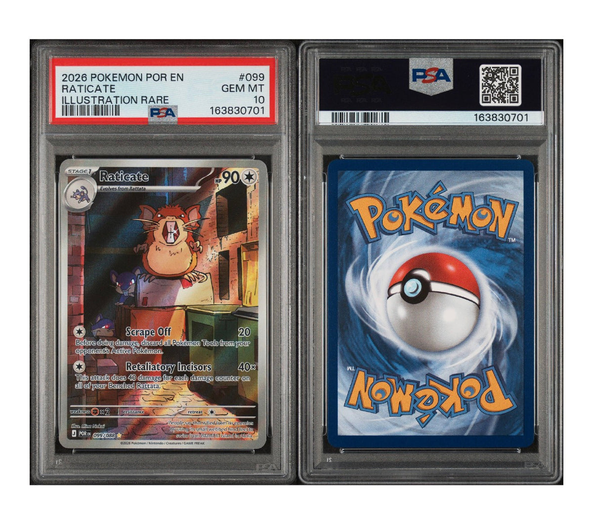 2026 POKEMON POR EN-PERFECT ORDER #099 RATICATE ILLUSTRATION RARE PSA 10