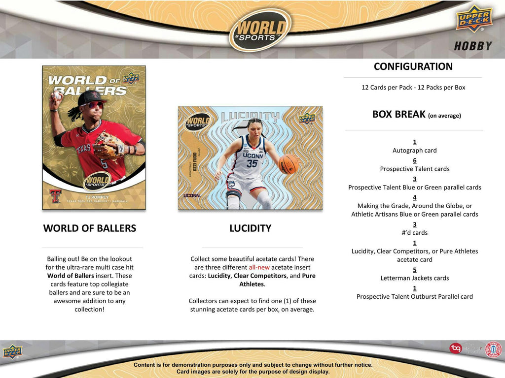 2025 Upper Deck World of Sports Volume 1 Multisport Hobby Box