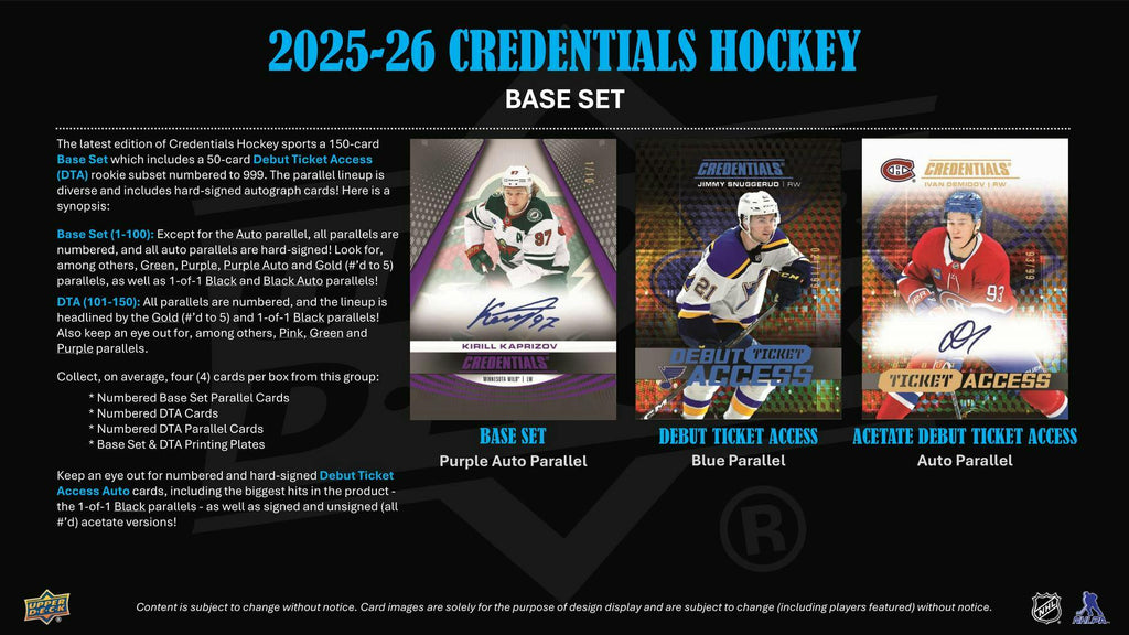2025-26 Upper Deck Credentials Hockey Hobby Box