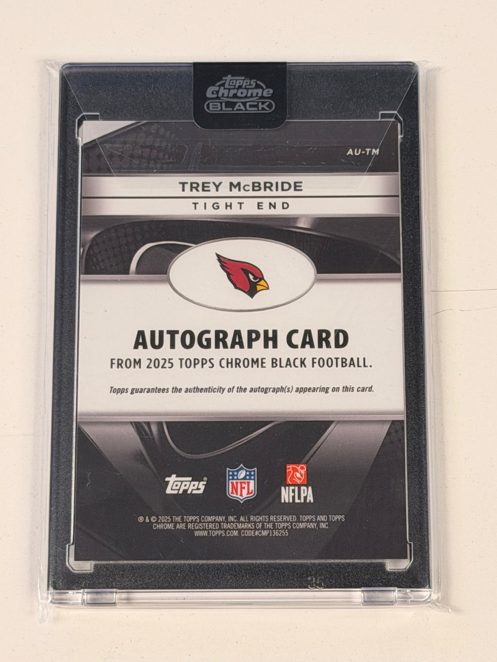 2025 Topps Chrome Black #AU-TM GOLD /50 On-Card Auto Trey McBride (SY)