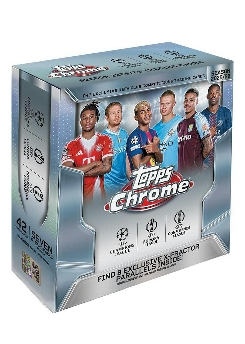 2025-26 Topps Chrome UEFA Club Competitions Soccer Mega Box (5/7)