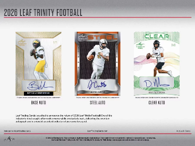 2026 Leaf Trinity Football Hobby Jumbo Box