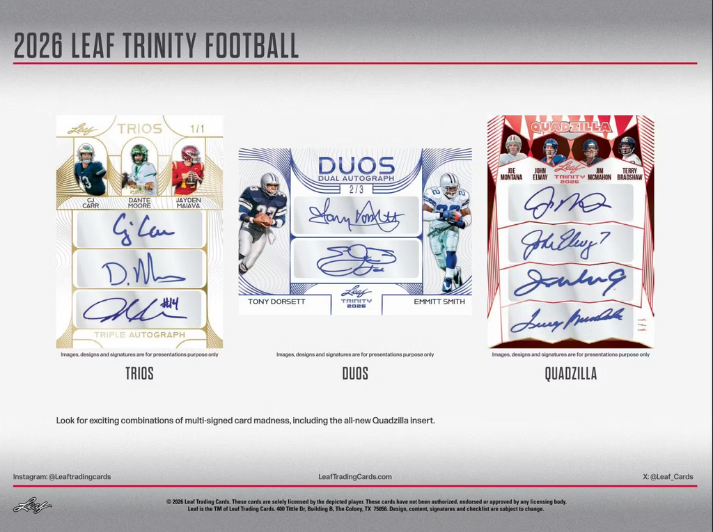 2026 Leaf Trinity Football Hobby Jumbo Box