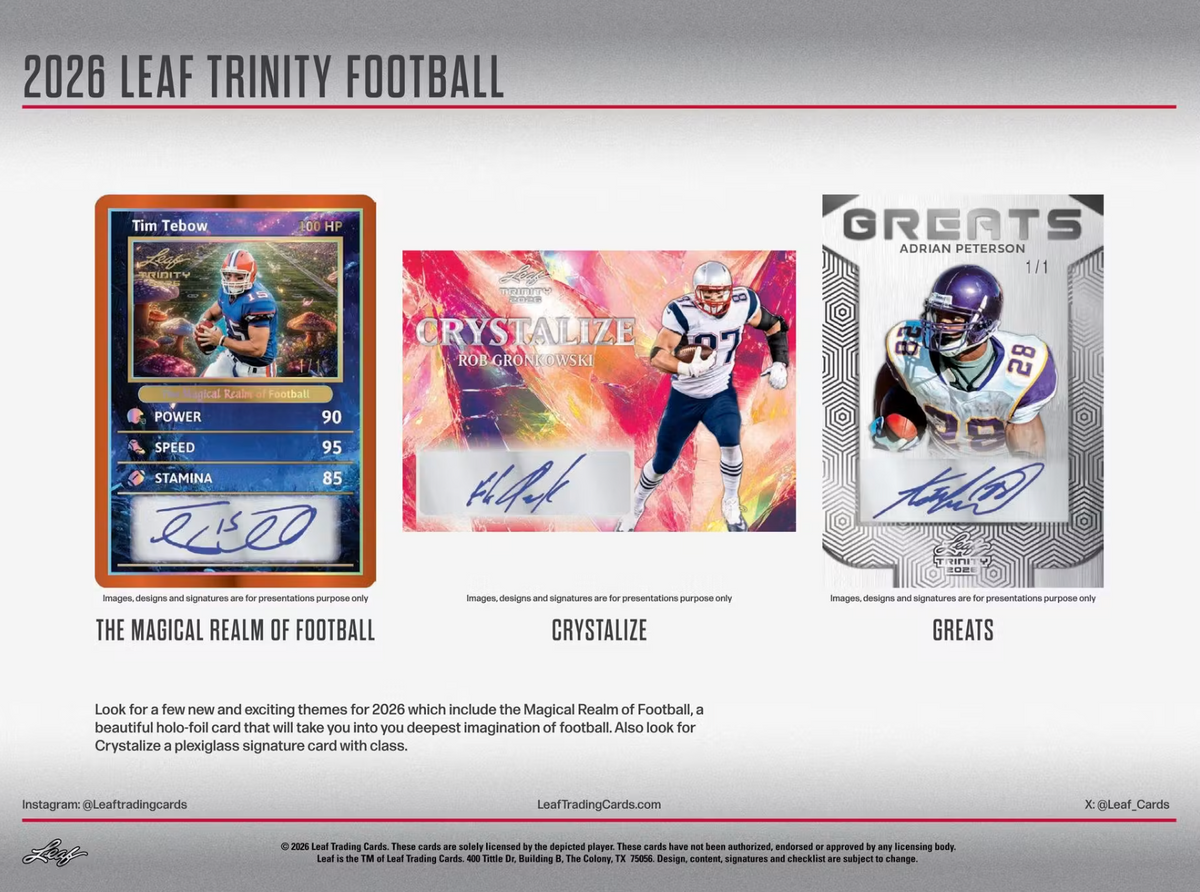 2026 Leaf Trinity Football Hobby Jumbo Box