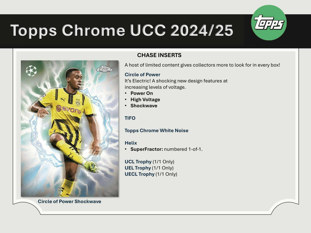 2024-25 Topps Chrome UEFA Club Competitions Soccer Hobby Box (5/15)