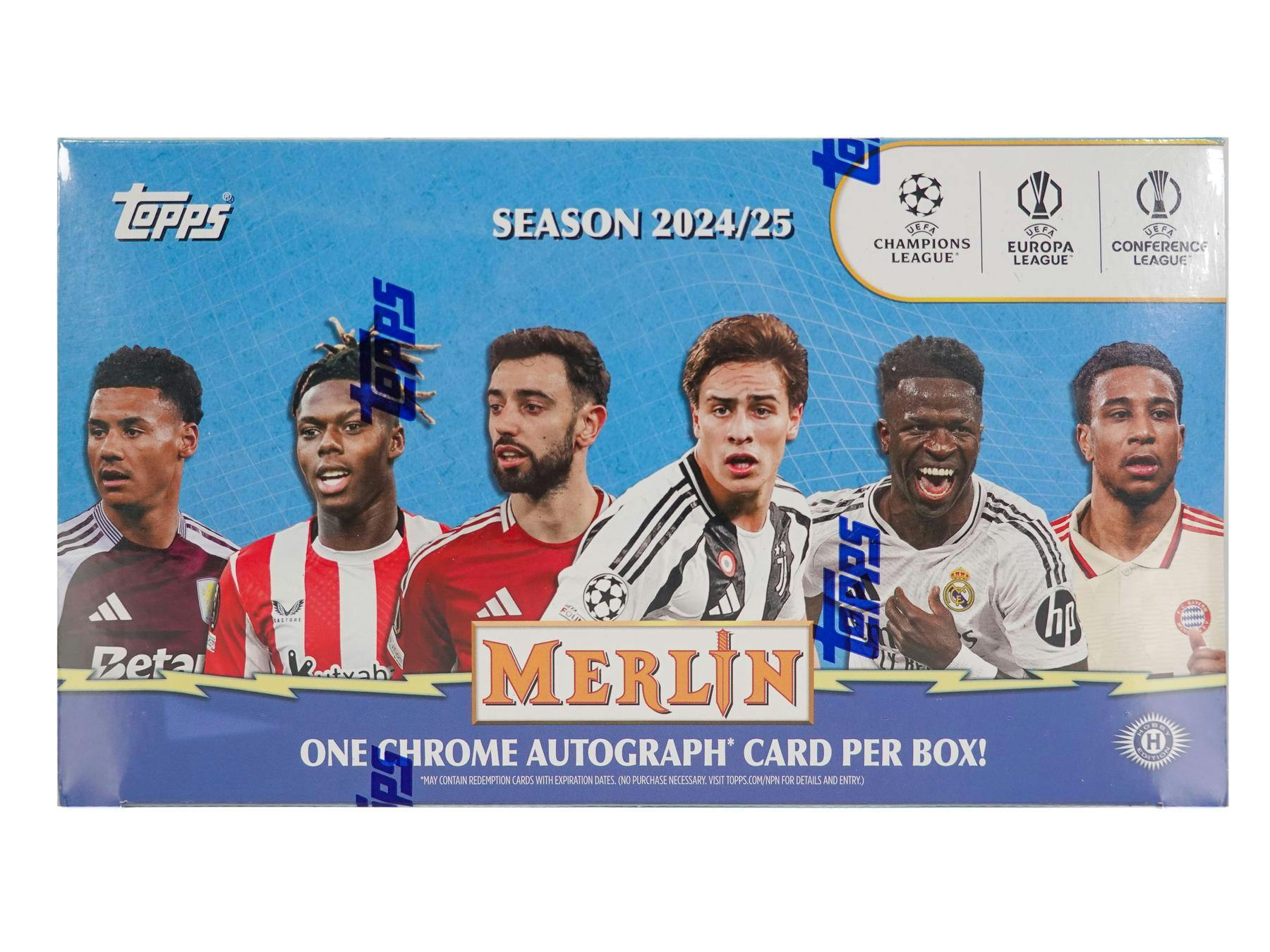 2024-25 Topps Chrome Merlin UEFA Club Competitions Soccer Hobby Pack (12/19)