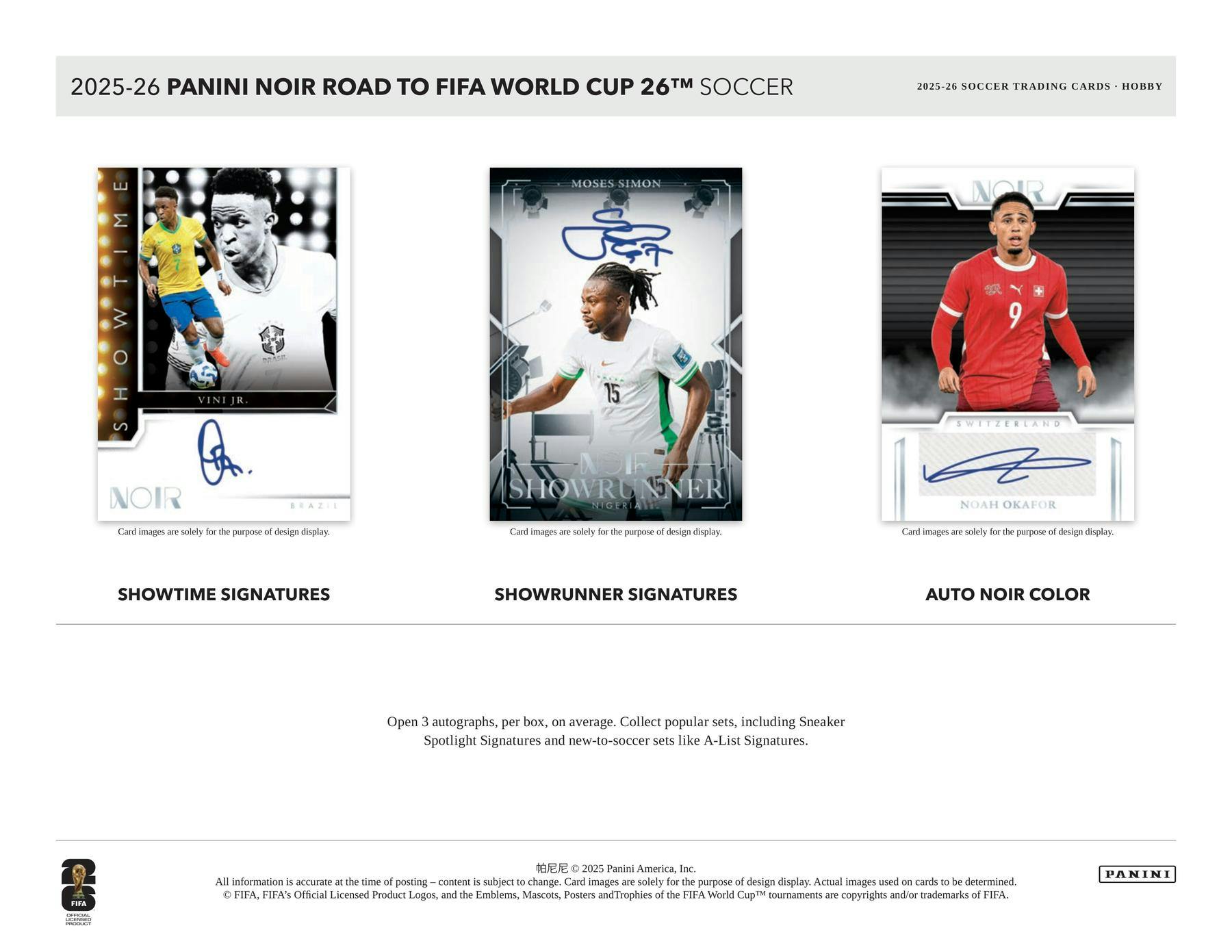 2025-26 Panini Noir Road to FIFA World Cup Soccer Hobby Box