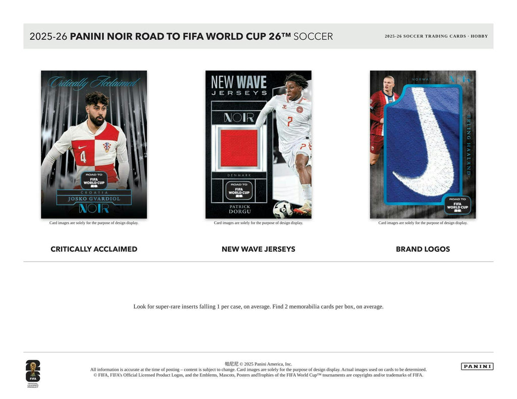 2025-26 Panini Noir Road to FIFA World Cup Soccer Hobby Box