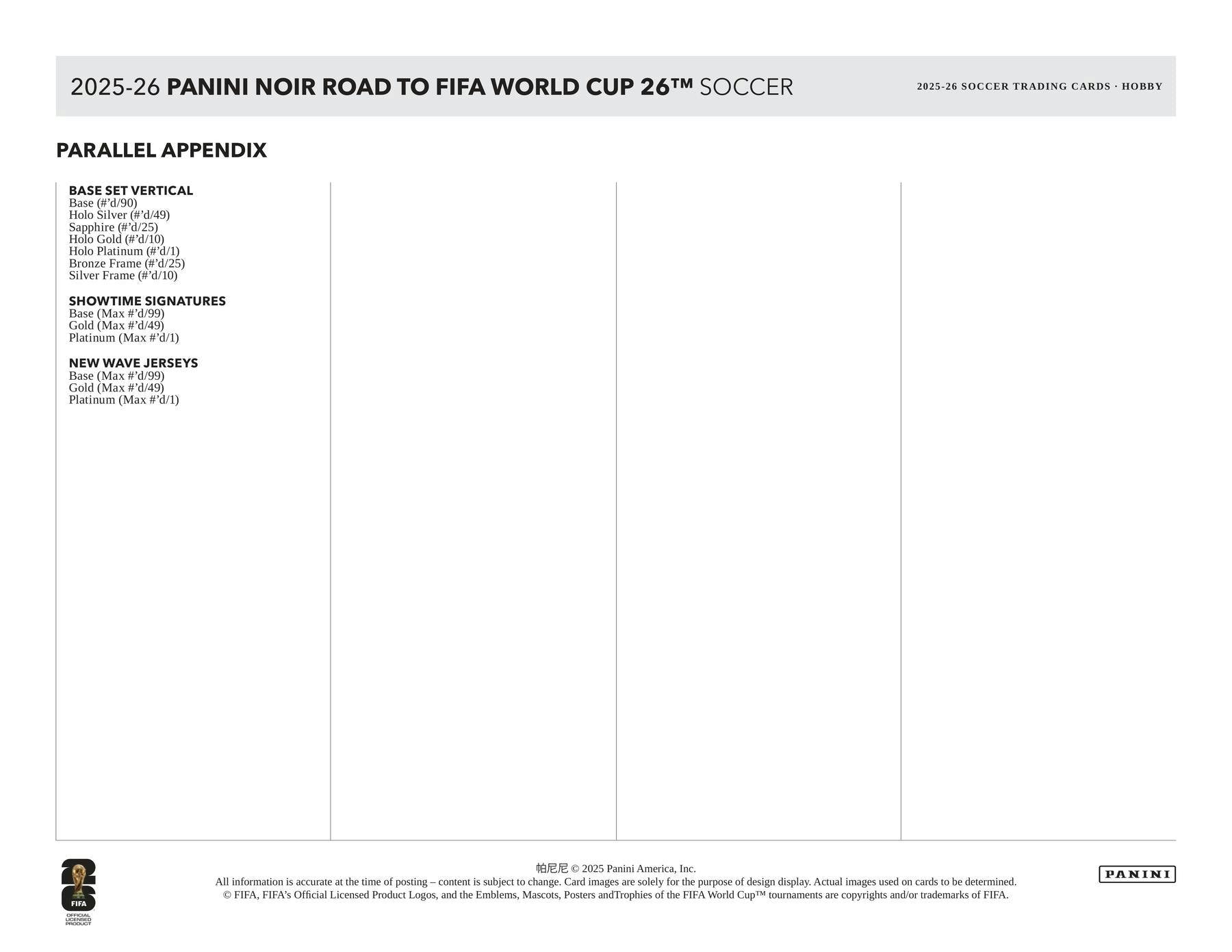2025-26 Panini Noir Road to FIFA World Cup Soccer Hobby Box