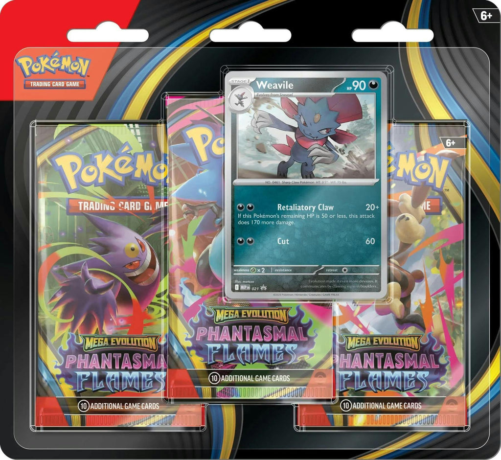 Pokemon Mega Evolution: Phantasmal Flames 3-Pack Blister
