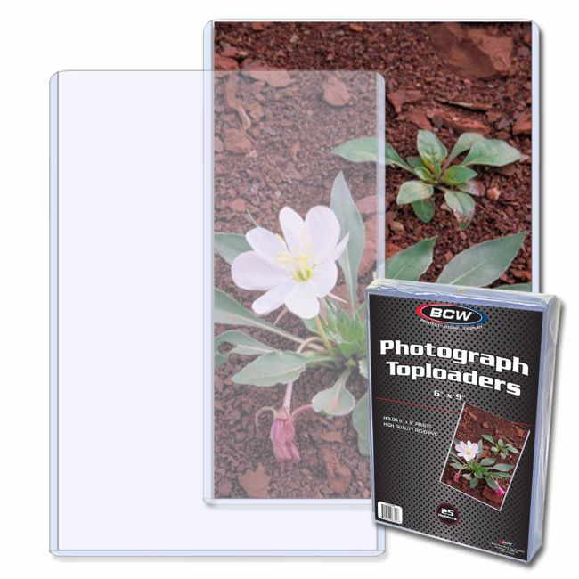 BCW 6x9 Photograph Toploaders Topload Holders 6” x 9” Photo or Postcard (25ct Pack)