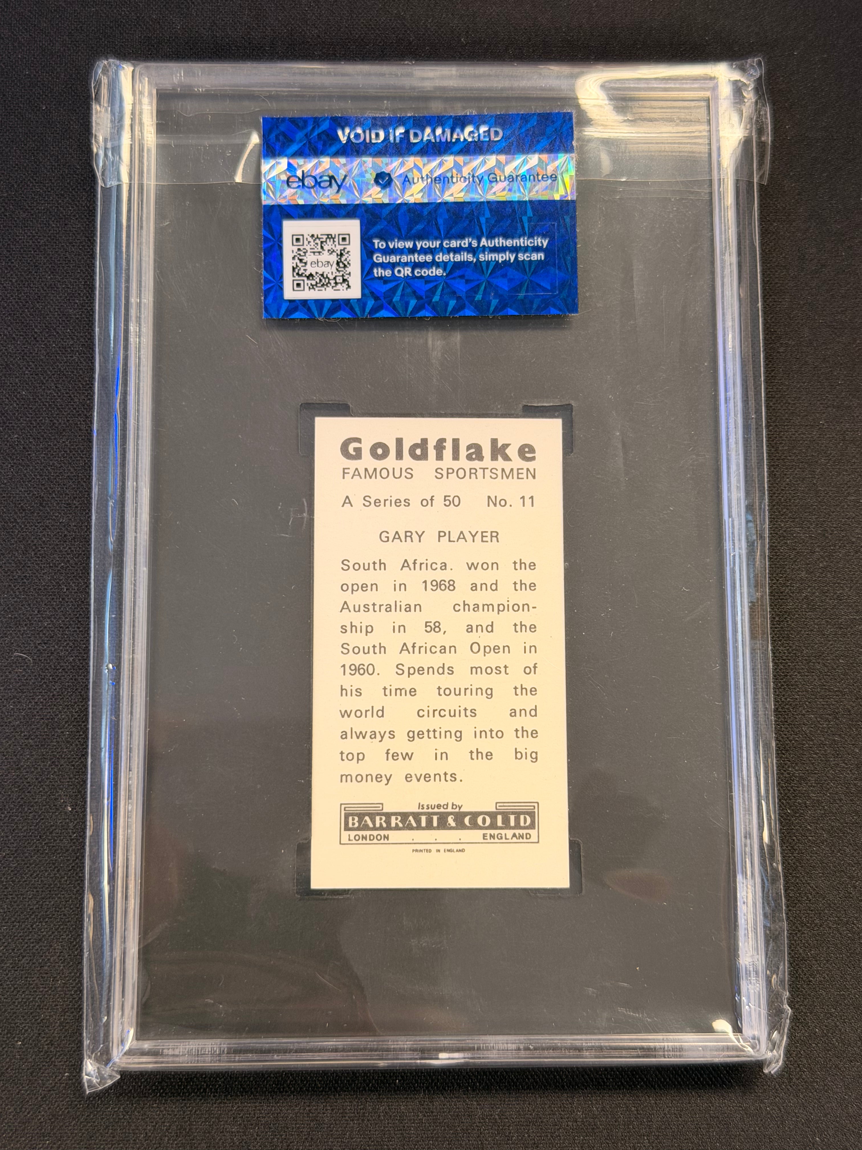 1971 BARRATT & CO LTD #11 GARY PLAYER GOLDFLAKE FAMOUS SPORTSMEN SGC 7.5 NM+ (GC)