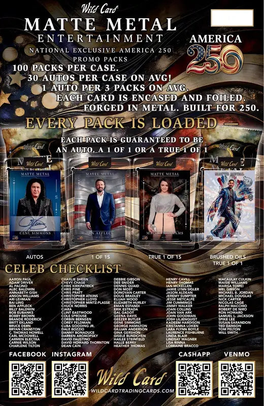 2026 Wild Card Matte Metal America Entertainment 250th NSCC Exclusive