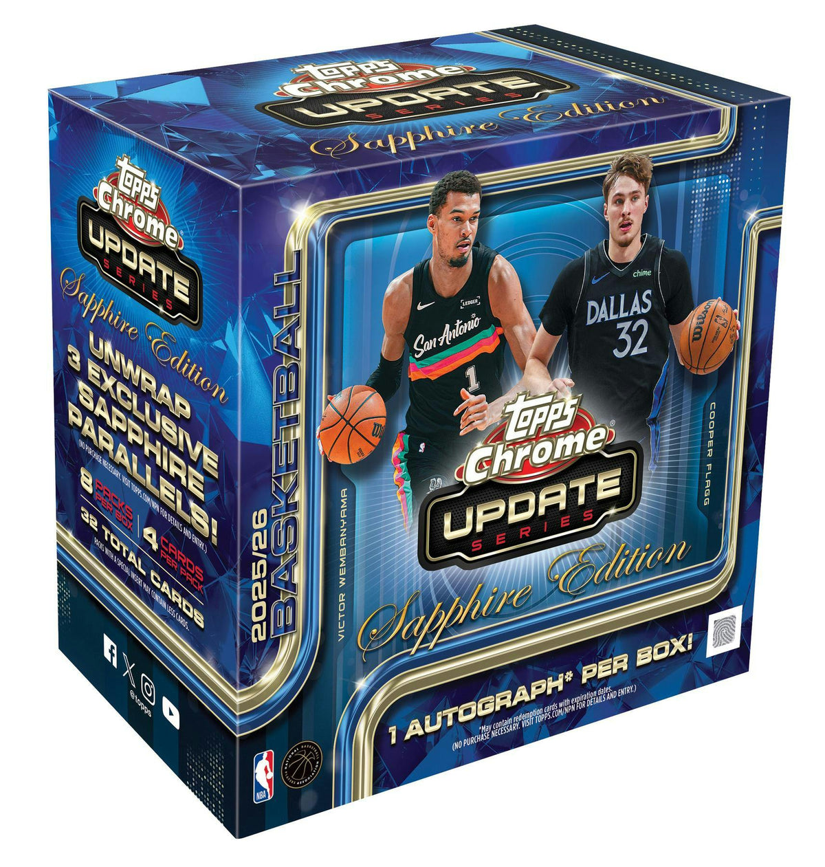 2025/26 Topps Chrome Update Series Sapphire Edition Basketball Hobby Box
