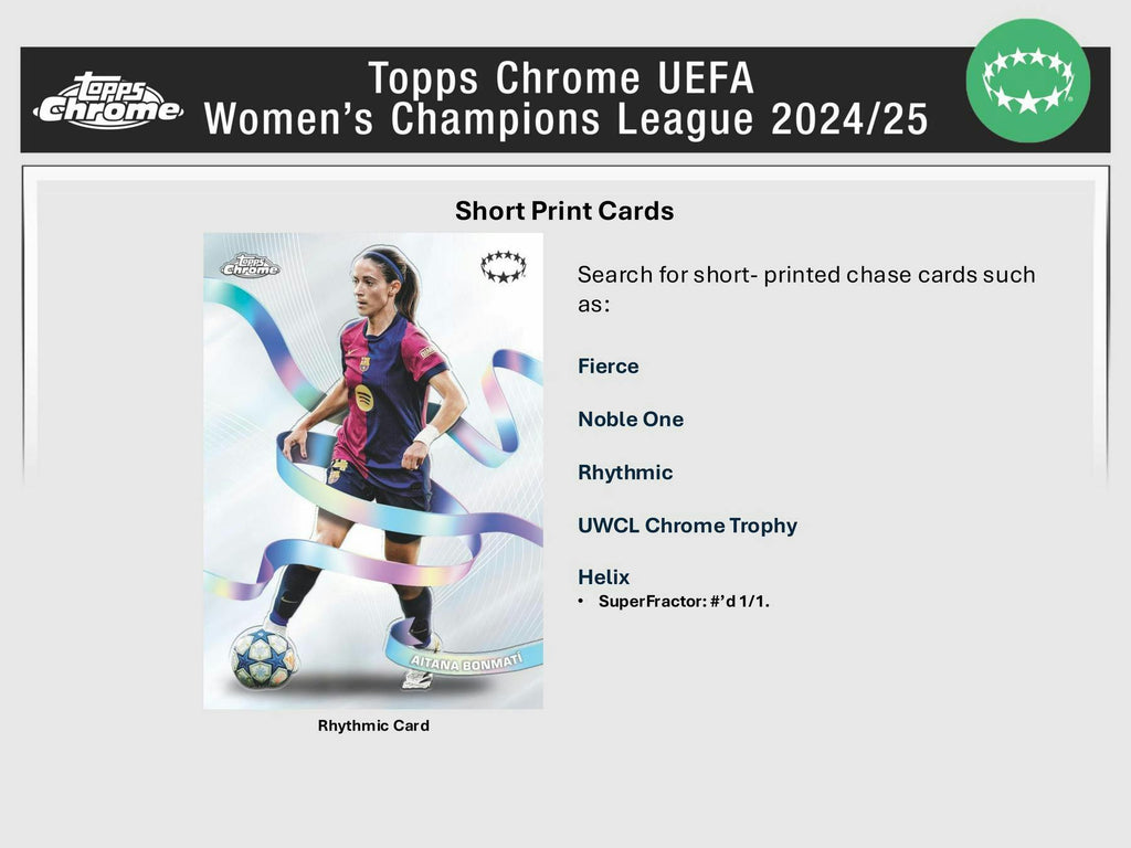 2024-25 Topps Chrome UEFA Women's Champions League Soccer Hobby Pack (1/2/26)