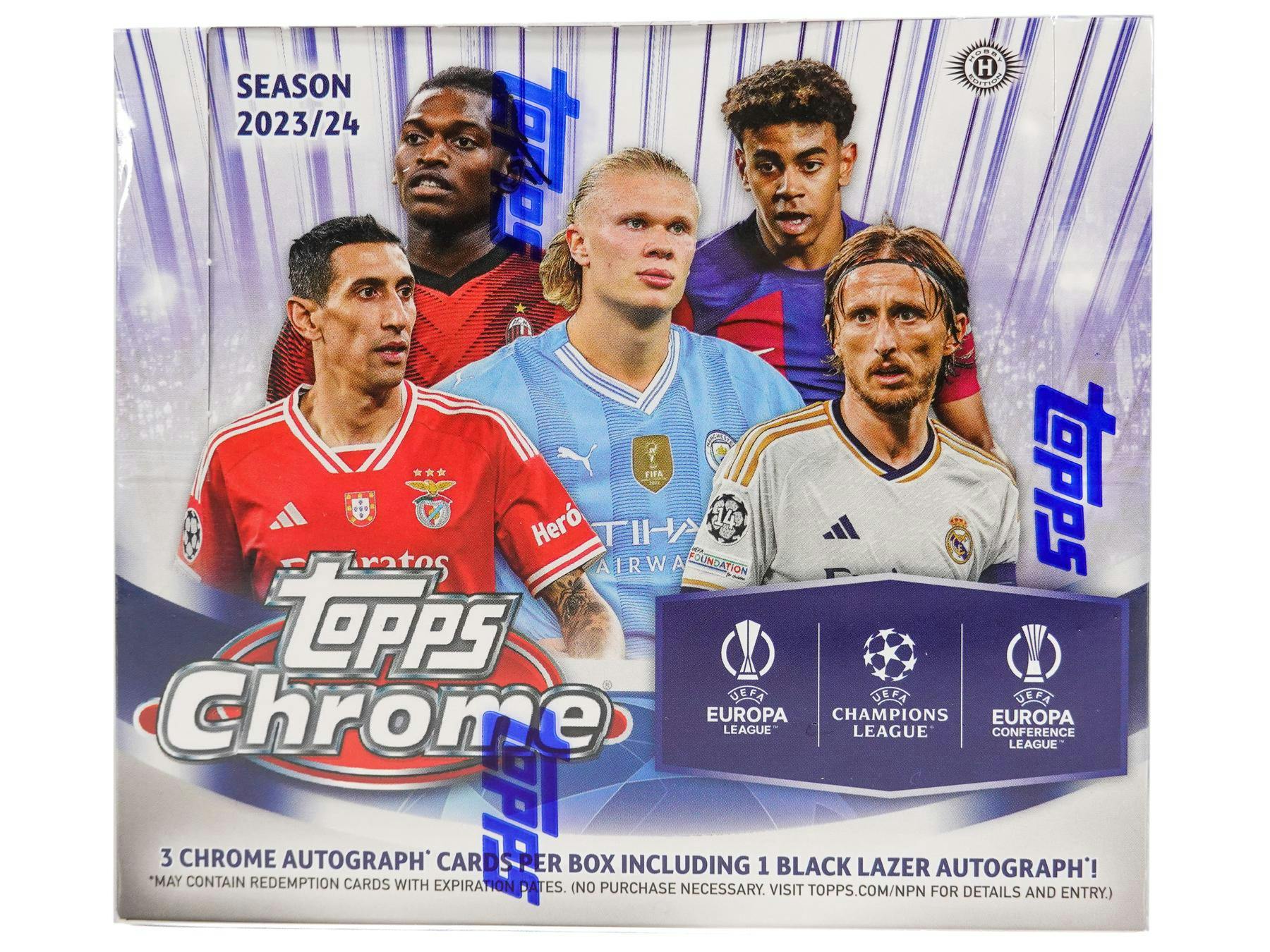 2023-24 Topps Chrome UEFA Club Competitions Soccer Hobby Jumbo Pack