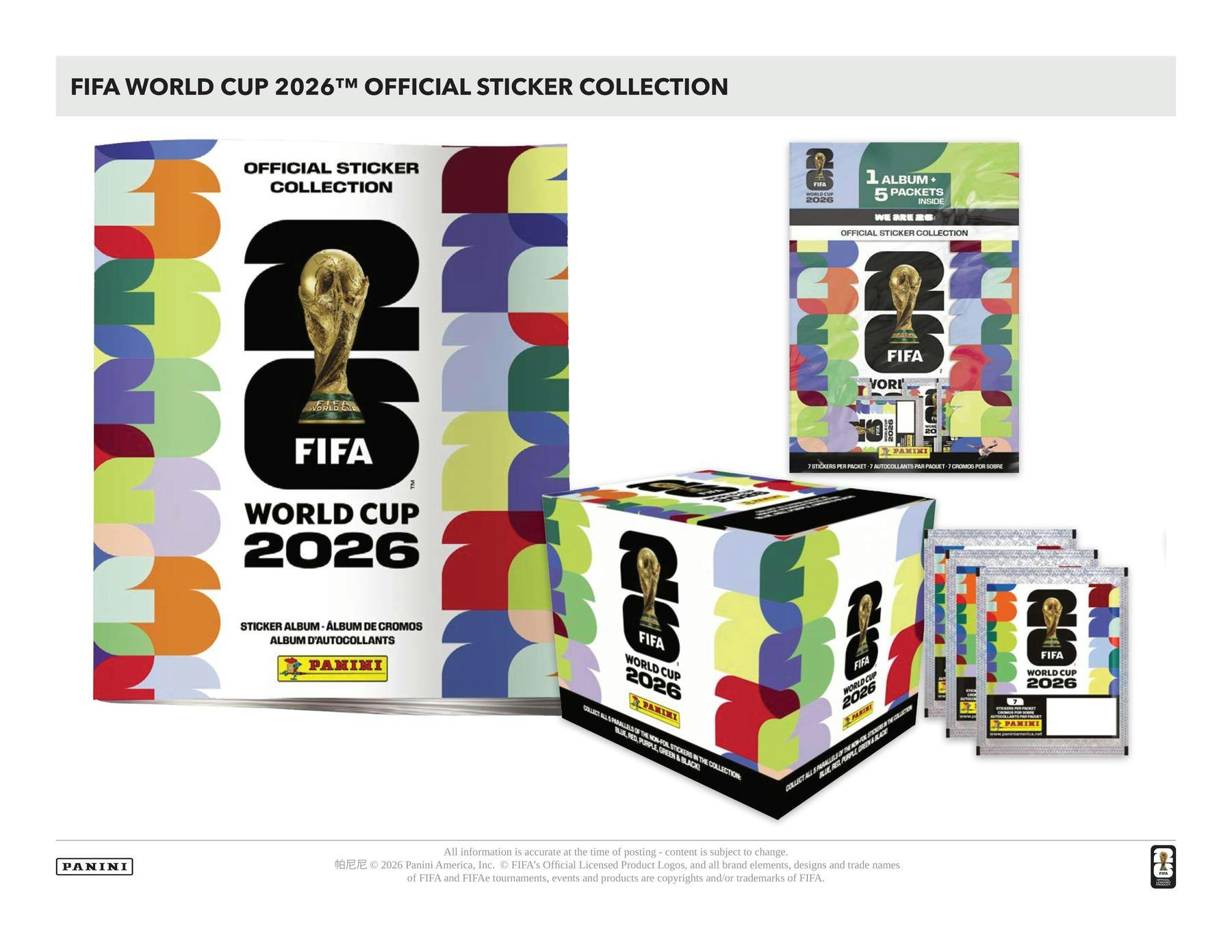 2026 Panini FIFA World Cup Soccer 25-Pack Sticker Box (U.S. Version)