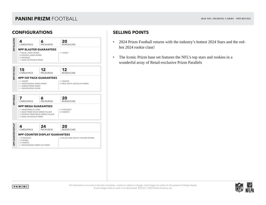 2024 Panini Prizm Football 24-Pack Retail Box