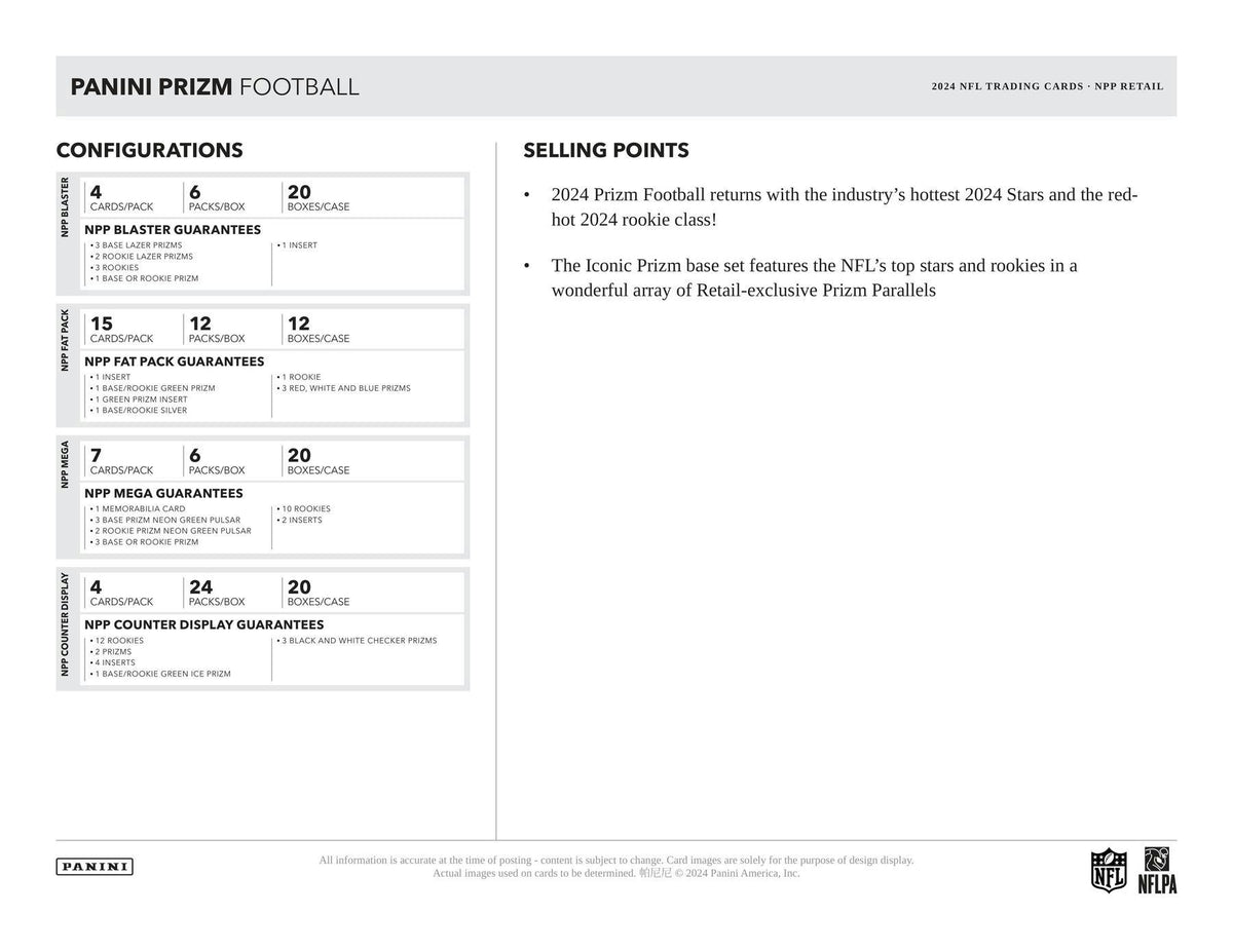 2024 Panini Prizm Football 24-Pack Retail Box