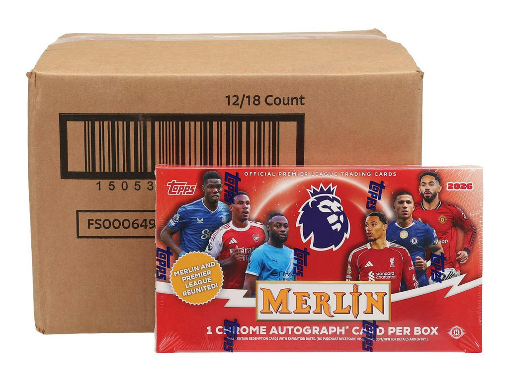 2025-26 Topps Merlin EPL English Premier League 12-Box Hobby Case (Presell 6/11)
