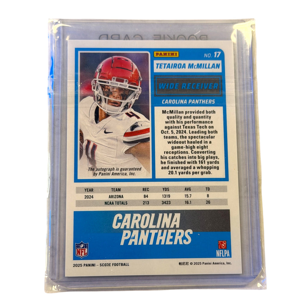 2025 Score Rookies Tetairoa McMillan #17 Gold Zone Signatures /50 (GG)