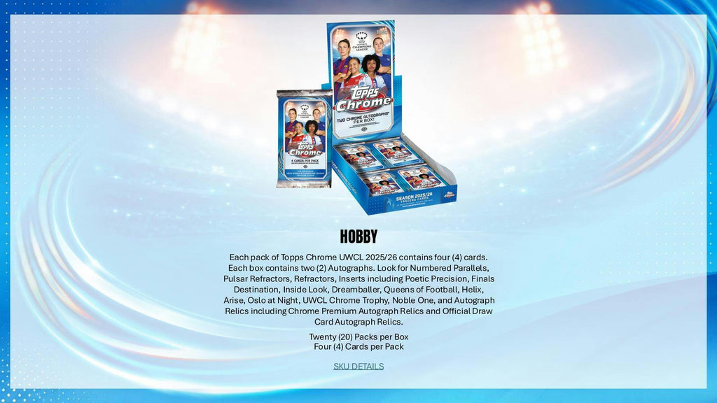 2025-26 Topps Chrome Women's UEFA Champions League Soccer Hobby 12-Box Case (Presell 6/18)