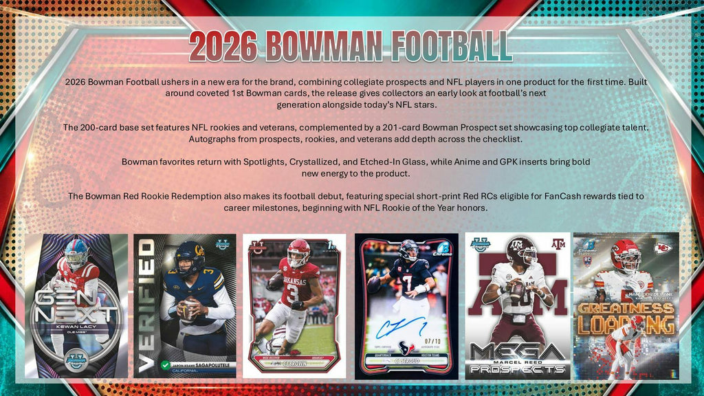 2026 Bowman Football Hobby 8-Card Pack (9/30)