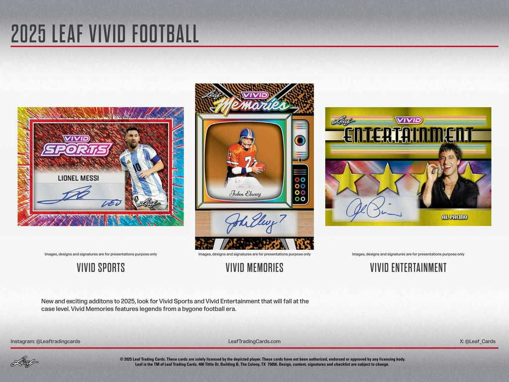 2025 Leaf Vivid Football Jumbo Box (10/1)