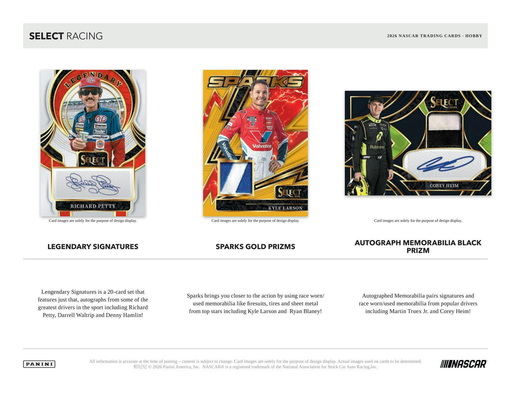 2026 Panini Select NASCAR Racing Hobby Box (6/17)