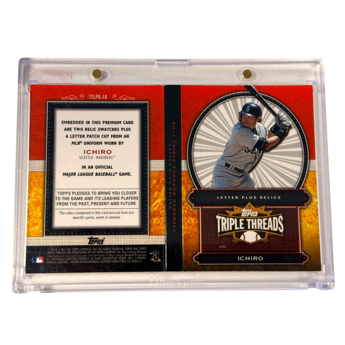 2011 Topps Triple Threads Ichiro Suzuki Letter Plus Relics Patch Booklet 2/3 Mariners (TSR)