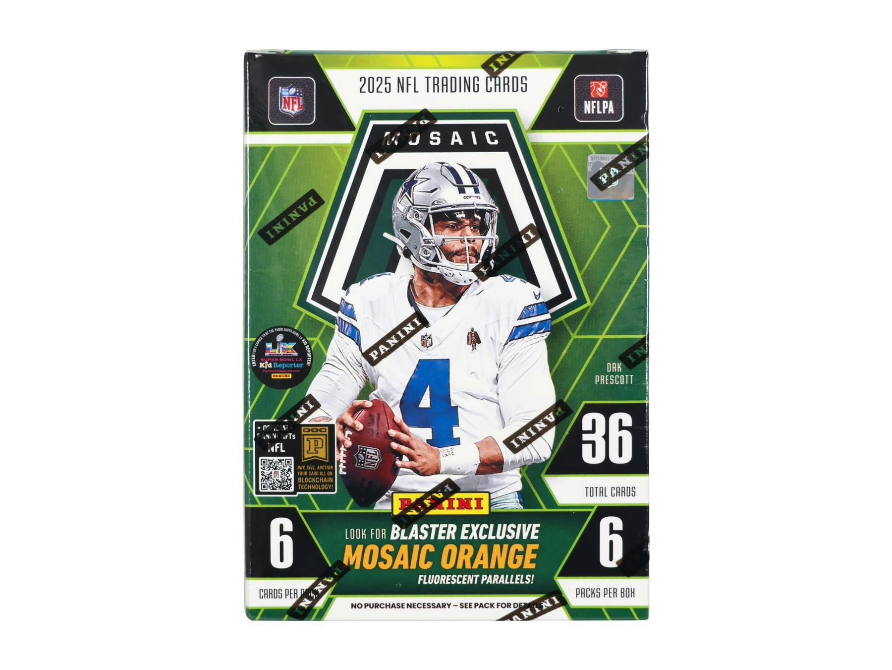 2025 Panini Mosaic Football 6-Pack Blaster Box (Mosaic Orange Parallels)