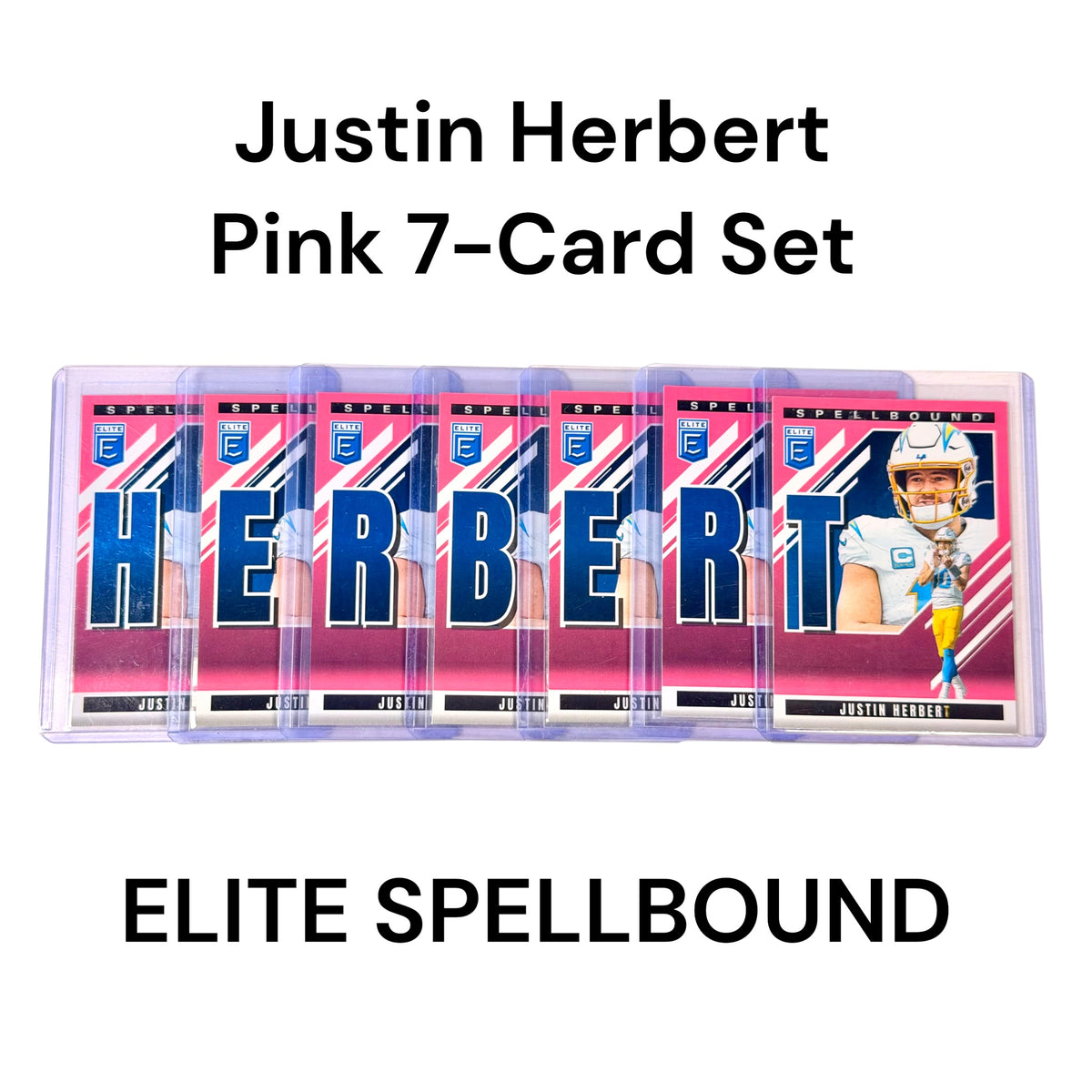 2024 Panini Elite Spellbound JUSTIN HERBERT Pink 7-Card Set – L.A. Chargers (ML)