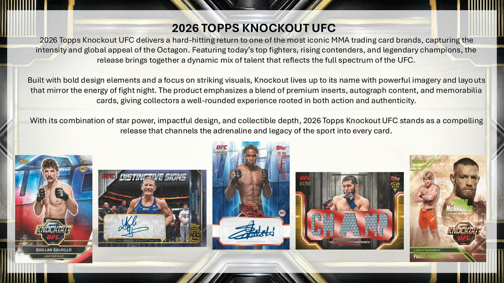 2026 Topps Knockout UFC Hobby 8-Box Case (Presell 6/26)